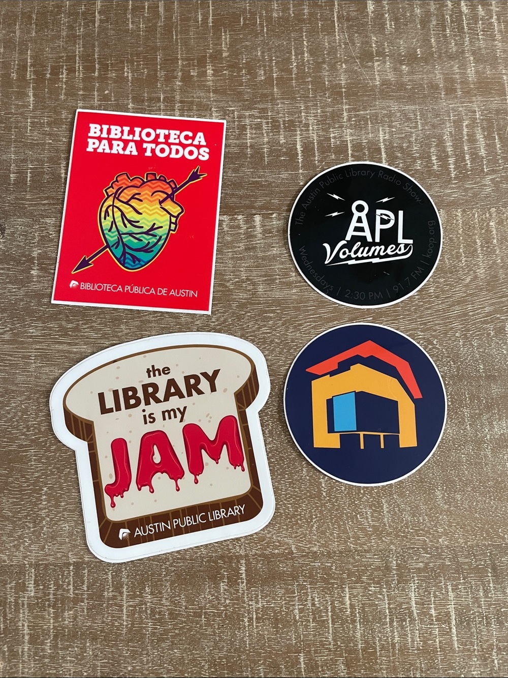 Bundle of Library Theme Decal Stickers, Austin Public Library